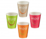 DW12 EMBOSSED ENJOY 12OZ CUP MIXED COLOURS