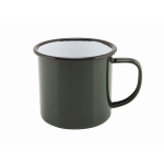 GREEN ENAMEL CUP BLACK RIM 12.5OZ 36CL 50018GREEN