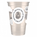 BIO HALF PINT TO BRIM PLASTIC GLASS SELF DESTRUCT