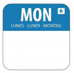 1'' SQUARE FOOD LABEL ROLL BLUE MONDAY 25X25MM