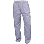 BLUE & WHITE CHECK BAGGY TROUSERS MEDIUM