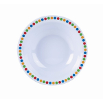 GENWARE MELAMINE 6" BOWL- COLOURED CIRCLES X12  MEL6B-CC