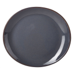 GENWARE TERRA STONEWARE RUSTIC BLUE OVAL PLATE 9.8X8.7"