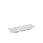 GENWARE WHITE PORCELAIN TRIPLE DISH 25.4 X 9CM/10 X 3.5"