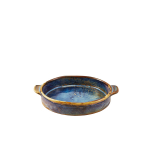 TERRA PORCELAIN AQUA BLUE ROUND EARED DISH 14.6CM