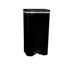 BLACK POLYPROPYLENE PEDAL 37L BIN