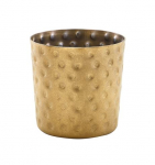 GOLD SERVING CUP 8.5X8.5CM HAMMERED VINTAGE STEEL GENWARE
