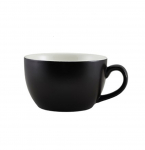 GENWARE PORCELAIN MATT BLACK BOWL SHAPED CUP 25CL/8.75OZ X6