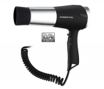 BLACK & CHROME HAIRDRYER 1600W WITH PLUG