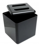 SQUARE ICE BUCKET 4 LITRE 218X218X172MM BLACK PLASTIC