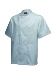 WHITE CHEFS JACKET BASIC STUD SHORT SLEEVE MEDIUM NJ18