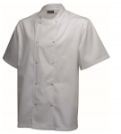 WHITE CHEFS JACKET BASIC STUD SHORT SLEEVE EXTRA LARGE NJ18