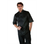 VEGAS CHEFS JACKET BLACK SHORT SLEEVED LARGE