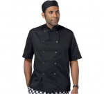 DENNYS SHORT SLEEVE CHEFS JACKET BLACK S    DD08S