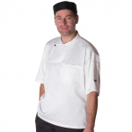 DENNY UNISEX WHITE CHEF JACKET SHORT SLEEVE DD43 MEDIUM 10+