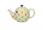 LONDON POTTERY GLOBE 2 CUP TEAPOT IVORY MULTI SPOT