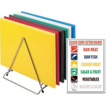 HYGIPLAS HIGH DENSITY CHOPPING BOARD SET X6 24X18X1/2" & RACK