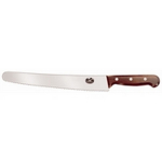 VICTORINOX PASTRY KNIFE SERRATED CURVED 10" BLADE BROWN HANDLE