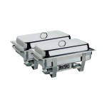 STAINLESS STEEL FULL SIZE TWIN ECONOMY CHAFING DISH