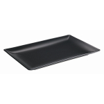 GENWARE LUNA STONEWARE BLACK RECTANGULAR COUPE PLATE 11.8X5.9"