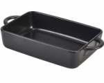 GENWARE FORGE STONEWARE BLACK RECTANGULAR DISH 14.8OZ
