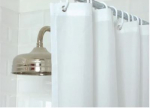 MITRE ESSENTIALS PLAIN SHOWER CURTAIN WHITE 180cm X 180cm