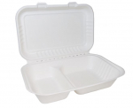 MOULDED FIBRE CLAMSHELL LARGE 9" X 6" (2 COMPARTMENTS)