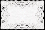 WHITE LACE TRAY PAPER 396X314MM