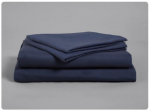 FR POLYESTER FLAT SHEET, SINGL BED 280 X 178CM - NAVY