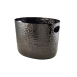 GENWARE BLACK ALUMINIUM HAMM ERED WINE BUCKET 30.5CM