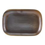 GENWARE TERRA PORCELAIN RUSTIC COPPER RECTANGULAR PLATE 11.4X7.7"
