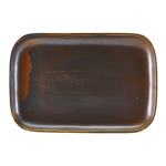 GENWARE TERRA PORCELAIN RUSTIC COPPER RECTANGULAR PLATE 13.6X9.3"