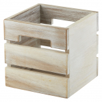 GENWARE WHITE ACACIA WOOD BOX/RISER 4.7X4.7"