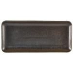GENWARE TERRA PORCELAIN BLACK RECTANGULAR PLATTER 11.8X5.5"