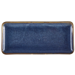 GENWARE TERRA PORCELAIN AQUA BLUE RECTANGULAR PLATTER 11.8X5.5"