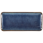 GENWARE TERRA PORCELAIN AQUA BLUE RECTANGULAR PLATTER 14.2X6.5"
