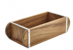 ACACIA WOOD BRICK MOULD TABLE CADDY