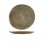 GENWARE TERRA PORCELAIN SMOKE GREY ORGANIC PLATE 9.8"