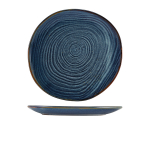 GENWARE TERRA PORCELAIN AQUA BLUE ORGANIC PLATE 11.2"