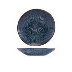 GENWARE TERRA PORCELAIN AQUA BLUE ORGANIC COUPE BOWL 8.5"