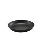 GENWARE BLACK VINTAGE STEEL COUPE PLATE 9.4"