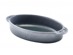 GRAPHITE DISH 17.5X11.5X4CM OVAL STONEWARE FORGE