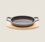 PLAYGROUND CAST IRON PAN OVAL 2 HANDLE 16CM W/ PLATE 7.8OZ