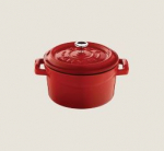 PLAYGROUND CAST IRON COCOTTE ROUND RED 10CM 0.35L 11.8OZ X1