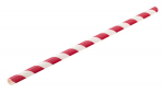PAPER RED STRIPE STRAW X250 BIODEGRADABLE 8" 6MM(BORE)