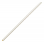 PAPER WHITE STRAW BIODEGRADABLE 8" 6MM(BORE)