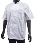 MENS SHORT SLEEVED VENTS CHEF JACKET WHITE MEDIUM