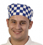 BRIGADE SKULL CAP LARGE BLUE CHECK DESIGN