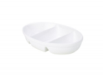 GENWARE WHITE PORCELAIN 3 DIVIDED OVAL DISH 9.4X6.7"