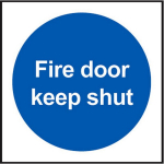 SELF ADHESIVE "KEEP FIRE DOOR SHUT" 100x100